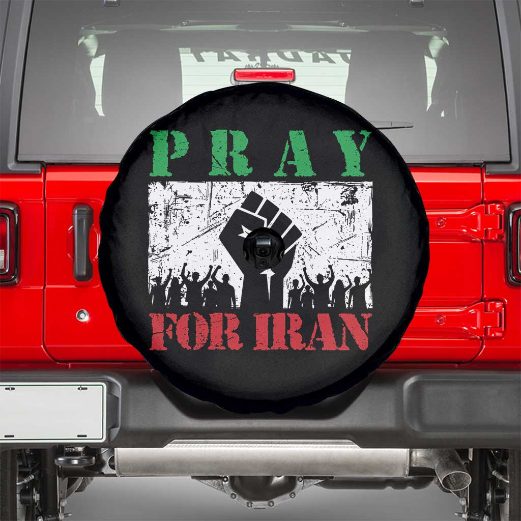 Pray For Iran Spare Tire Cover Support Iranian People Peace TS12 Black Print Your Wear