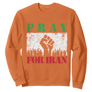 Pray For Iran Sweatshirt Support Iranian People Peace TS12 Orange Print Your Wear