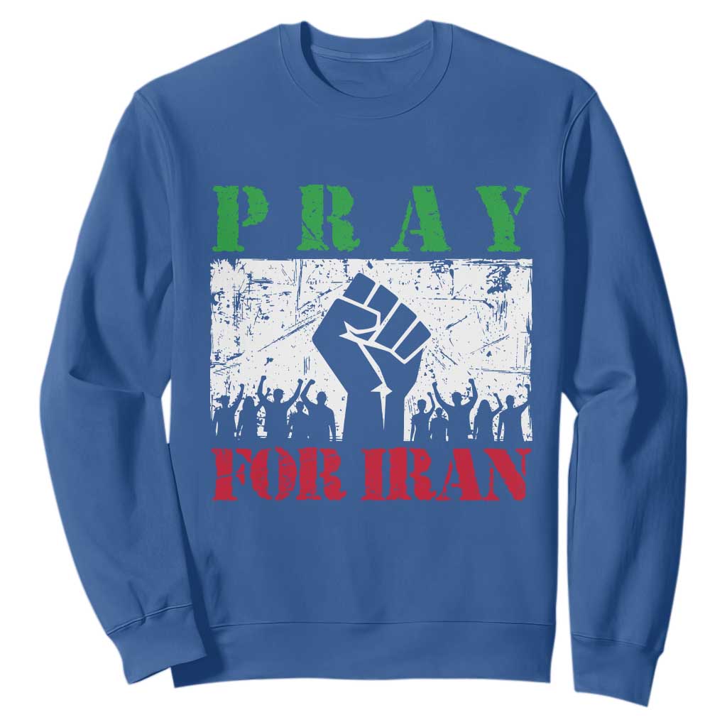 Pray For Iran Sweatshirt Support Iranian People Peace TS12 Royal Blue Print Your Wear