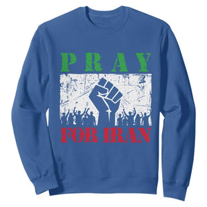 Pray For Iran Sweatshirt Support Iranian People Peace TS12 Royal Blue Print Your Wear