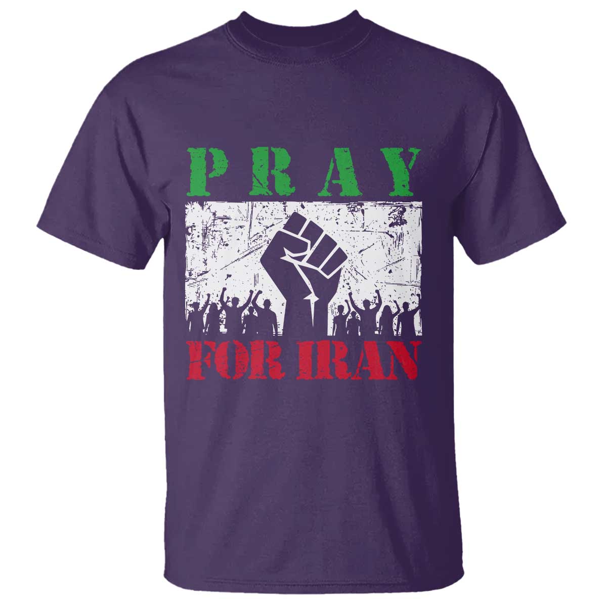 Pray For Iran T Shirt Support Iranian People Peace TS12 Purple Print Your Wear