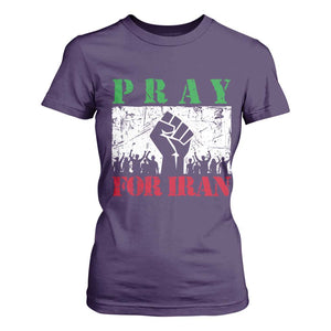 Pray For Iran T Shirt For Women Support Iranian People Peace TS12 Purple Print Your Wear
