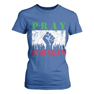 Pray For Iran T Shirt For Women Support Iranian People Peace TS12 Royal Blue Print Your Wear