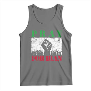 Pray For Iran Tank Top Support Iranian People Peace TS12 Black Heather Print Your Wear