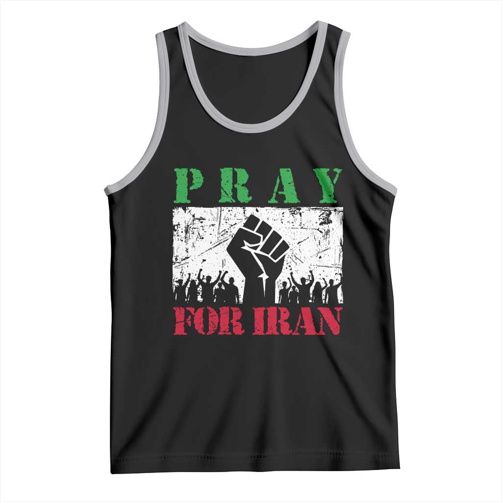 Pray For Iran Tank Top Support Iranian People Peace TS12 Black Athletic Heather Print Your Wear