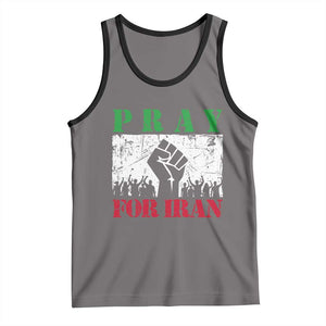 Pray For Iran Tank Top Support Iranian People Peace TS12 Deep Heather Black Print Your Wear