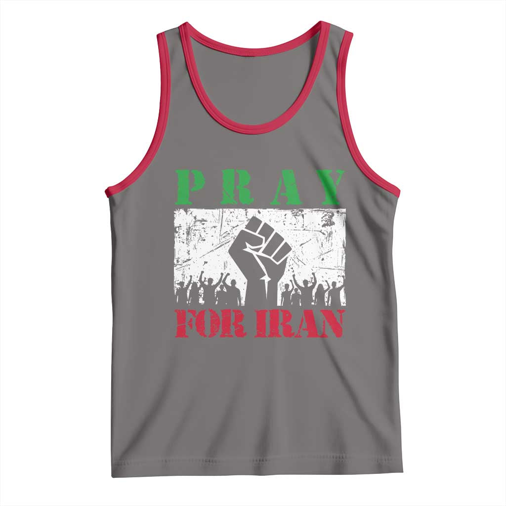 Pray For Iran Tank Top Support Iranian People Peace TS12 Deep Heather Red Print Your Wear