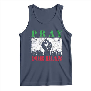 Pray For Iran Tank Top Support Iranian People Peace TS12 Navy Print Your Wear