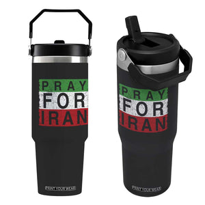 Pray For Iran Flip Straw Tumbler Support Peace For Iran TS12 One Size: 30 oz Black Print Your Wear