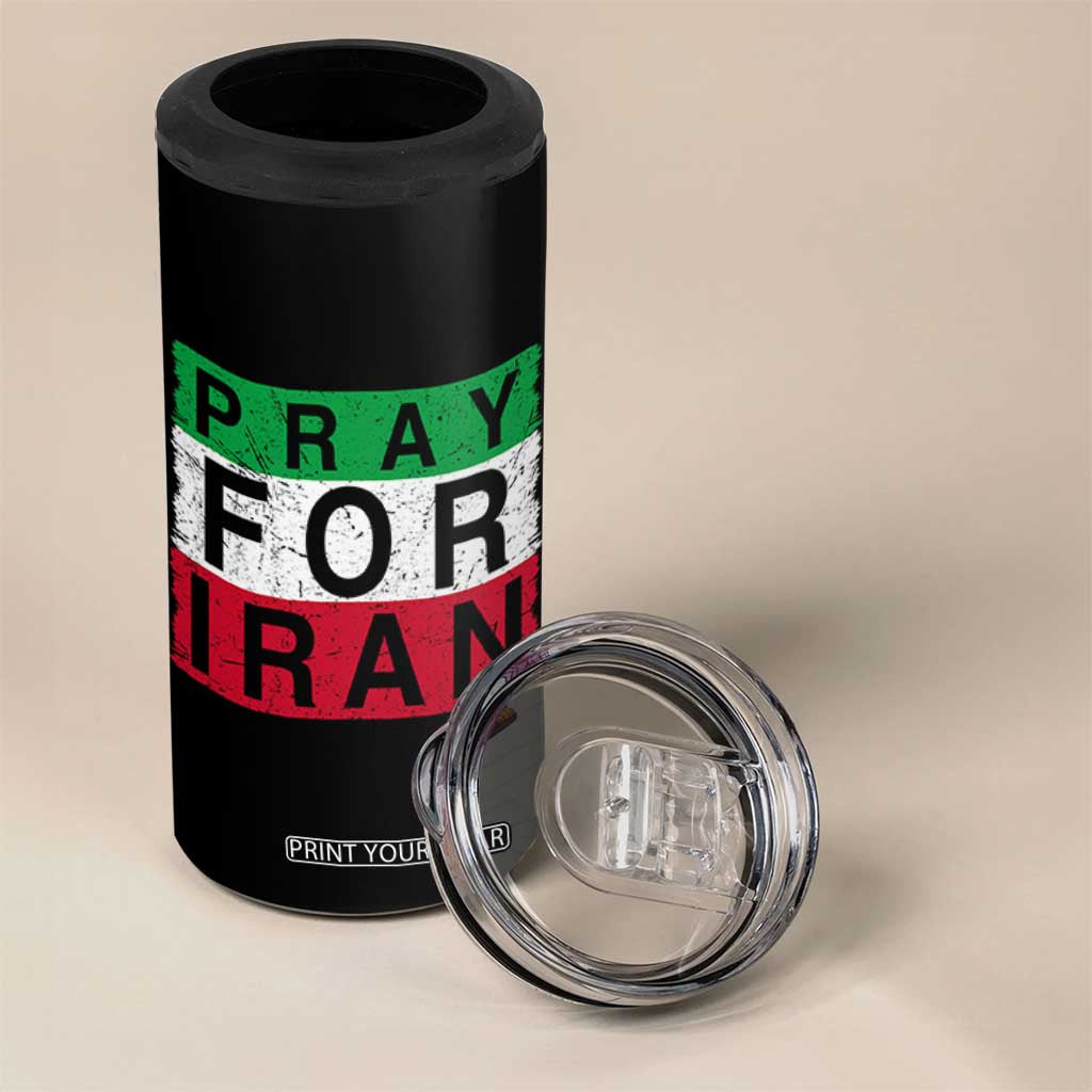 Pray For Iran 4 in 1 Can Cooler Tumbler Support Peace For Iran TS12 Print Your Wear