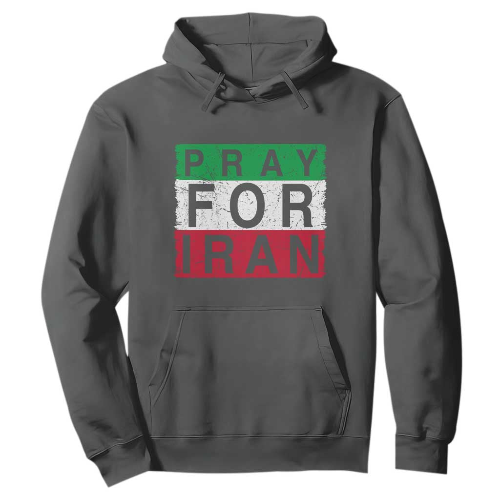 Pray For Iran Hoodie Support Peace For Iran TS12 Dark Heather Print Your Wear