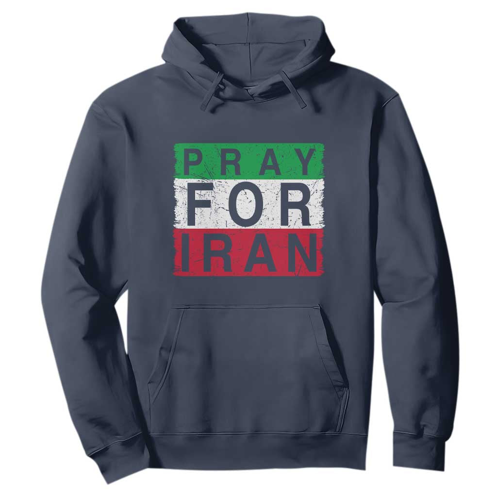 Pray For Iran Hoodie Support Peace For Iran TS12 Navy Print Your Wear