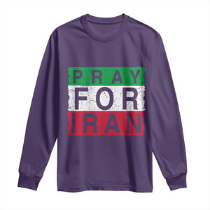 Pray For Iran Long Sleeve Shirt Support Peace For Iran TS12 Purple Print Your Wear