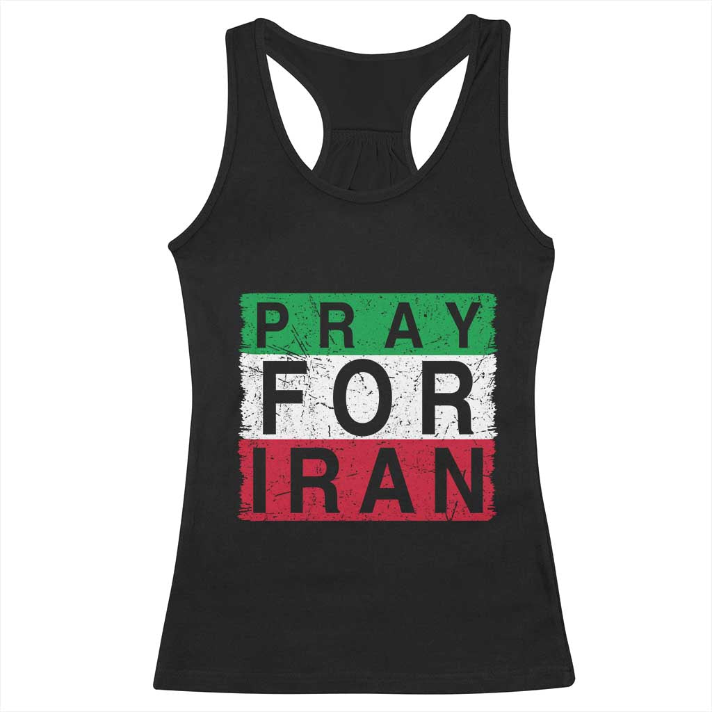 Pray For Iran Racerback Tank Top Support Peace For Iran TS12 Black Print Your Wear