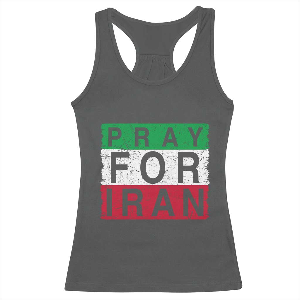 Pray For Iran Racerback Tank Top Support Peace For Iran TS12 Dark Heather Print Your Wear