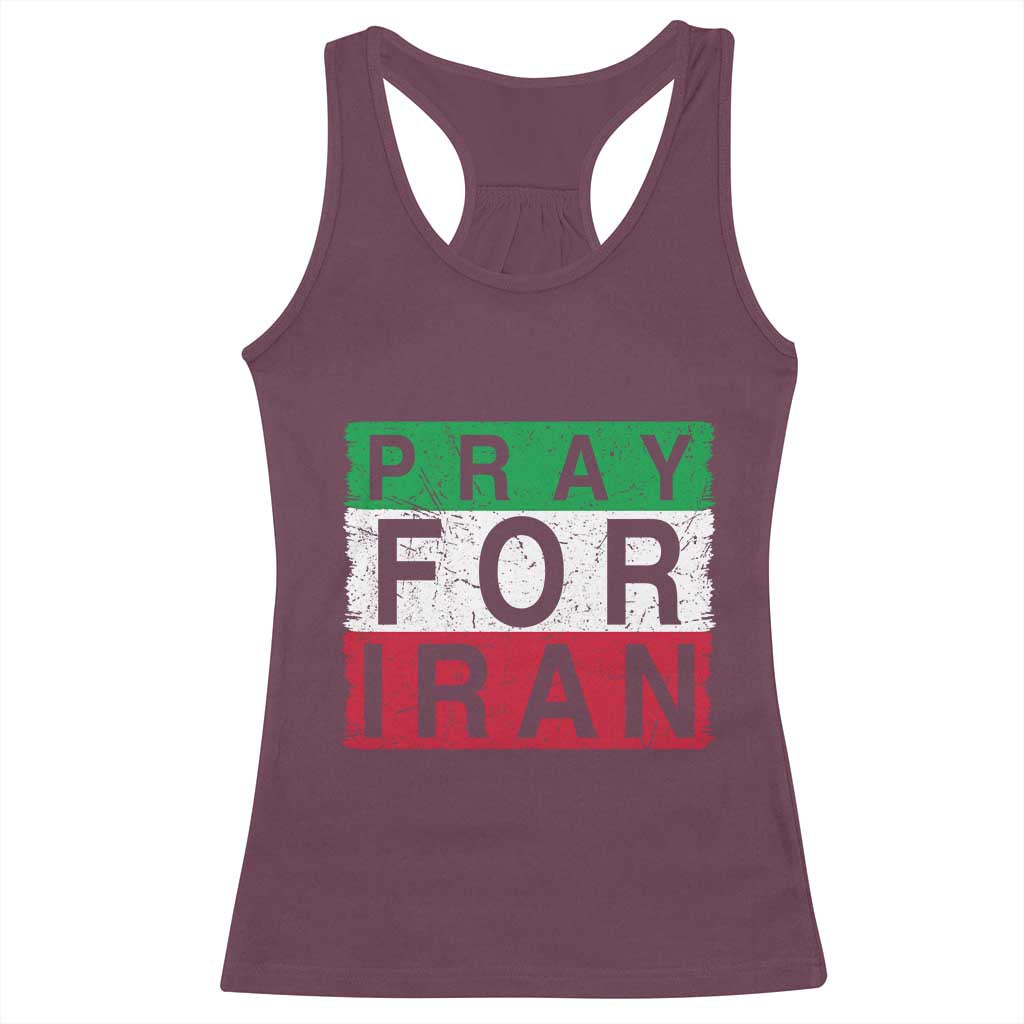 Pray For Iran Racerback Tank Top Support Peace For Iran TS12 Maroon Print Your Wear