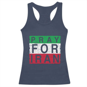 Pray For Iran Racerback Tank Top Support Peace For Iran TS12 Navy Print Your Wear