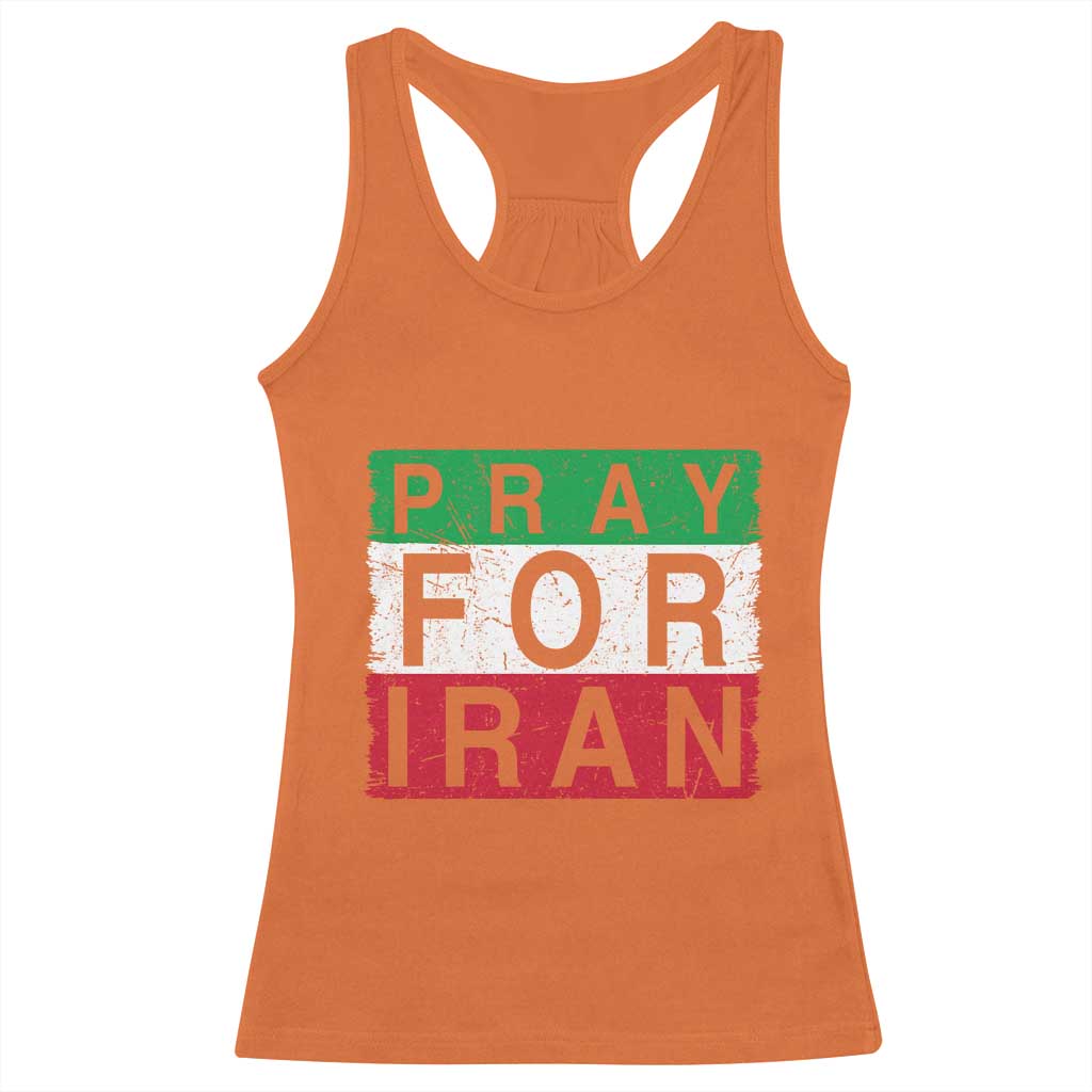 Pray For Iran Racerback Tank Top Support Peace For Iran TS12 Orange Print Your Wear