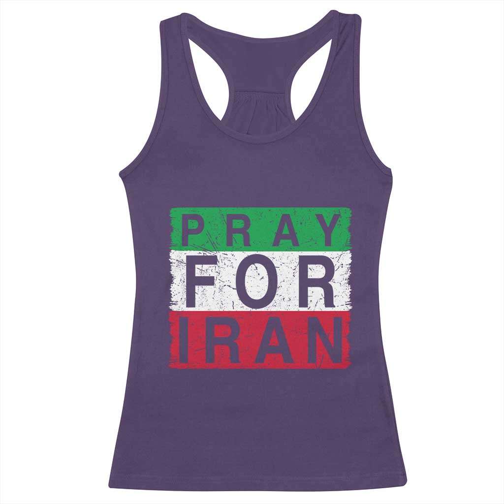 Pray For Iran Racerback Tank Top Support Peace For Iran TS12 Purple Print Your Wear