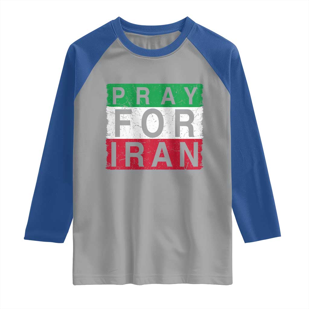 Pray For Iran Raglan Shirt Support Peace For Iran TS12 Sport Gray Royal Print Your Wear