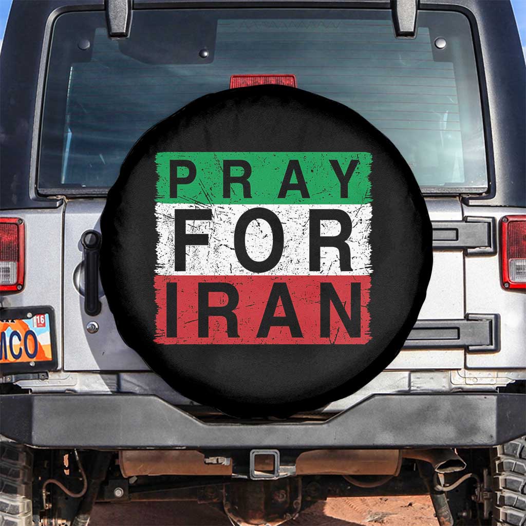 Pray For Iran Spare Tire Cover Support Peace For Iran TS12 No hole Black Print Your Wear