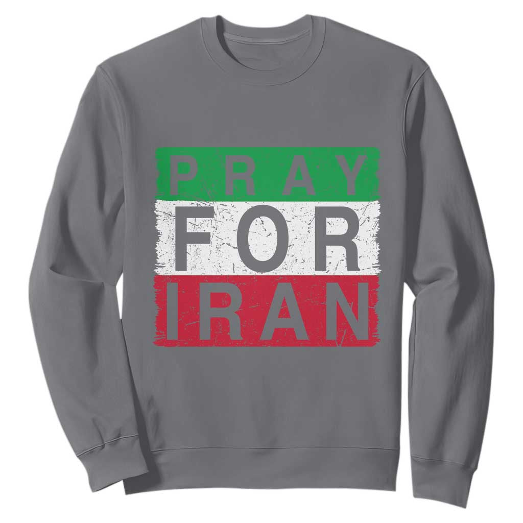 Pray For Iran Sweatshirt Support Peace For Iran TS12 Charcoal Print Your Wear