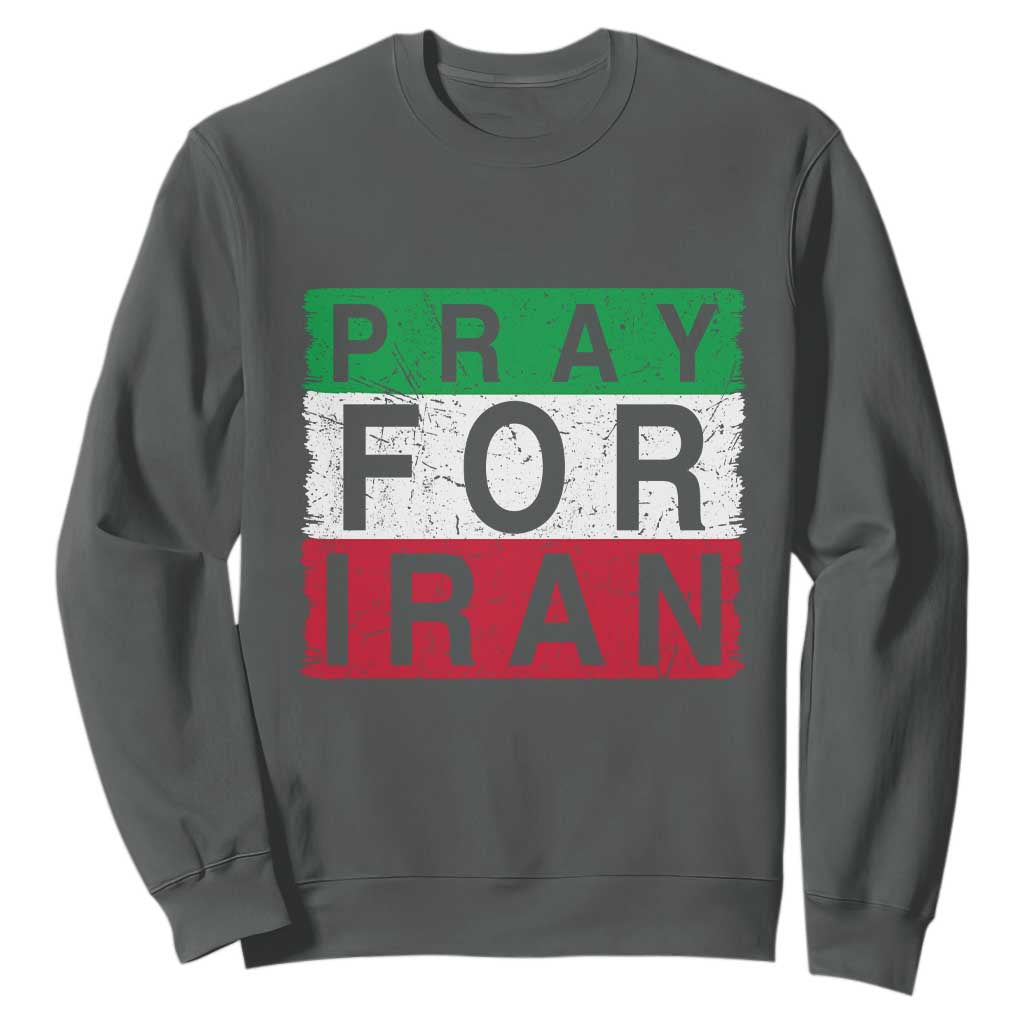 Pray For Iran Sweatshirt Support Peace For Iran TS12 Dark Heather Print Your Wear