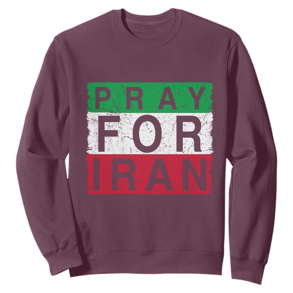 Pray For Iran Sweatshirt Support Peace For Iran TS12 Maroon Print Your Wear