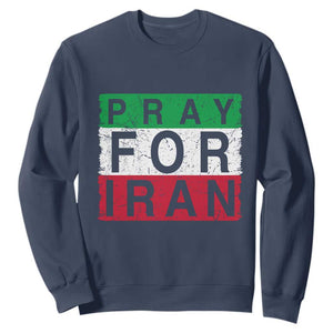 Pray For Iran Sweatshirt Support Peace For Iran TS12 Navy Print Your Wear