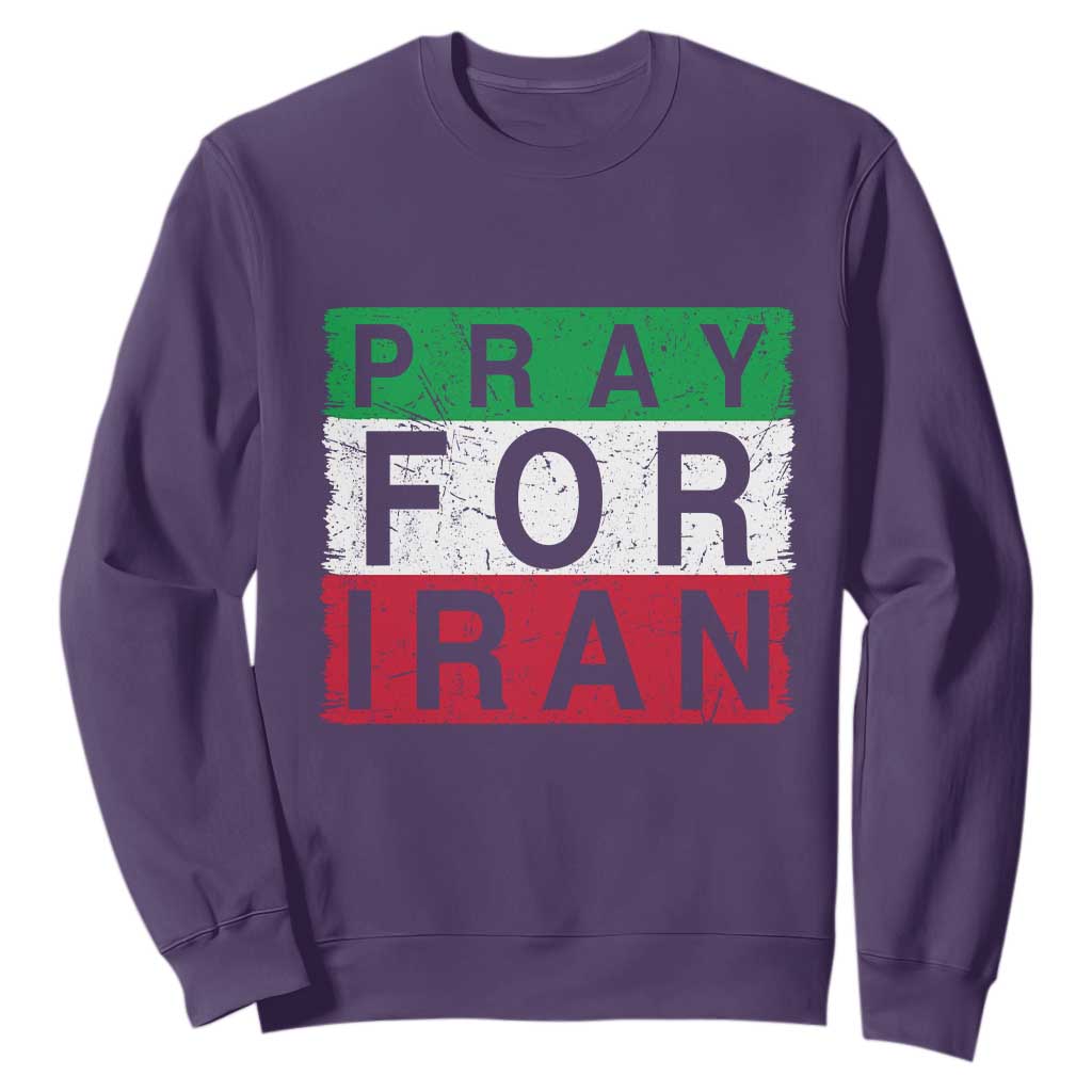 Pray For Iran Sweatshirt Support Peace For Iran TS12 Purple Print Your Wear