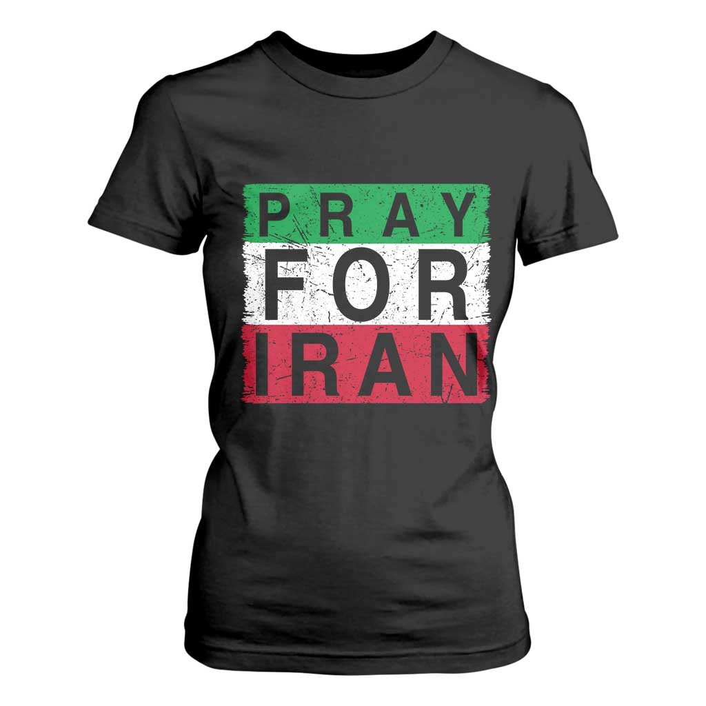 Pray For Iran T Shirt For Women Support Peace For Iran TS12 Black Print Your Wear