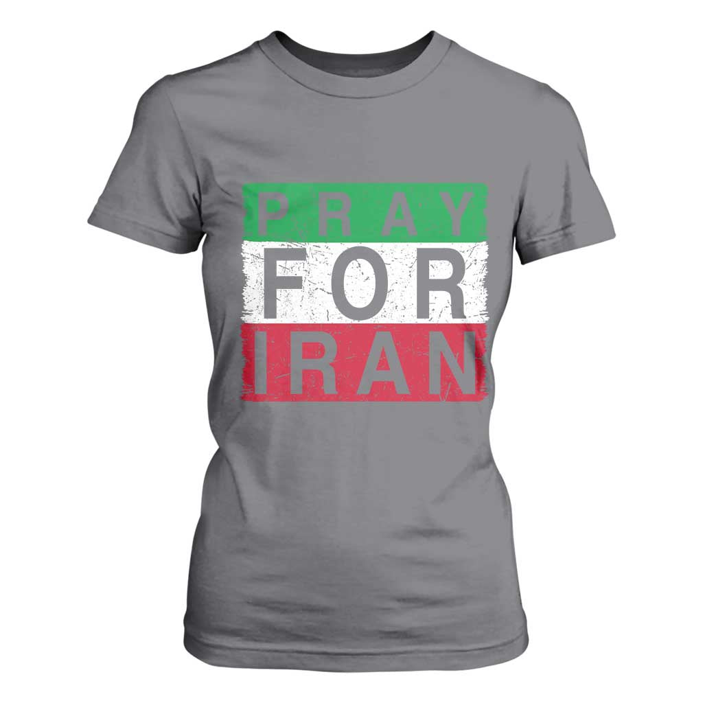 Pray For Iran T Shirt For Women Support Peace For Iran TS12 Charcoal Print Your Wear
