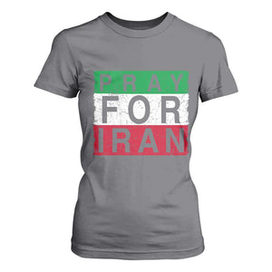 Pray For Iran T Shirt For Women Support Peace For Iran TS12 Charcoal Print Your Wear