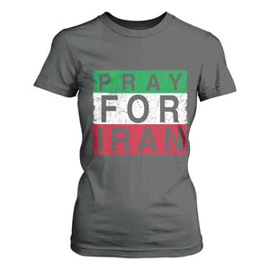 Pray For Iran T Shirt For Women Support Peace For Iran TS12 Dark Heather Print Your Wear