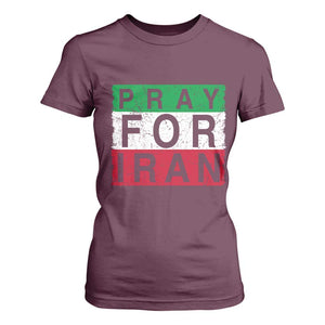 Pray For Iran T Shirt For Women Support Peace For Iran TS12 Maroon Print Your Wear