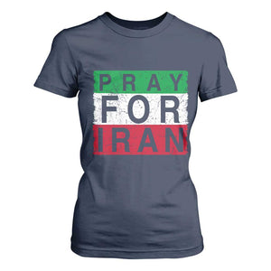 Pray For Iran T Shirt For Women Support Peace For Iran TS12 Navy Print Your Wear