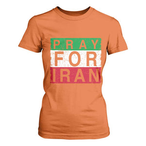 Pray For Iran T Shirt For Women Support Peace For Iran TS12 Orange Print Your Wear