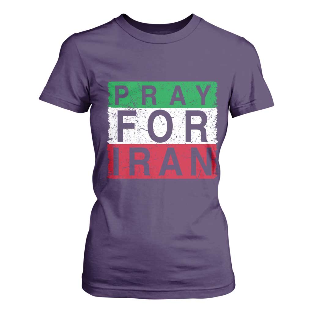 Pray For Iran T Shirt For Women Support Peace For Iran TS12 Purple Print Your Wear