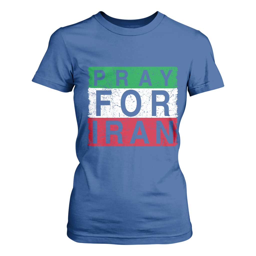 Pray For Iran T Shirt For Women Support Peace For Iran TS12 Royal Blue Print Your Wear