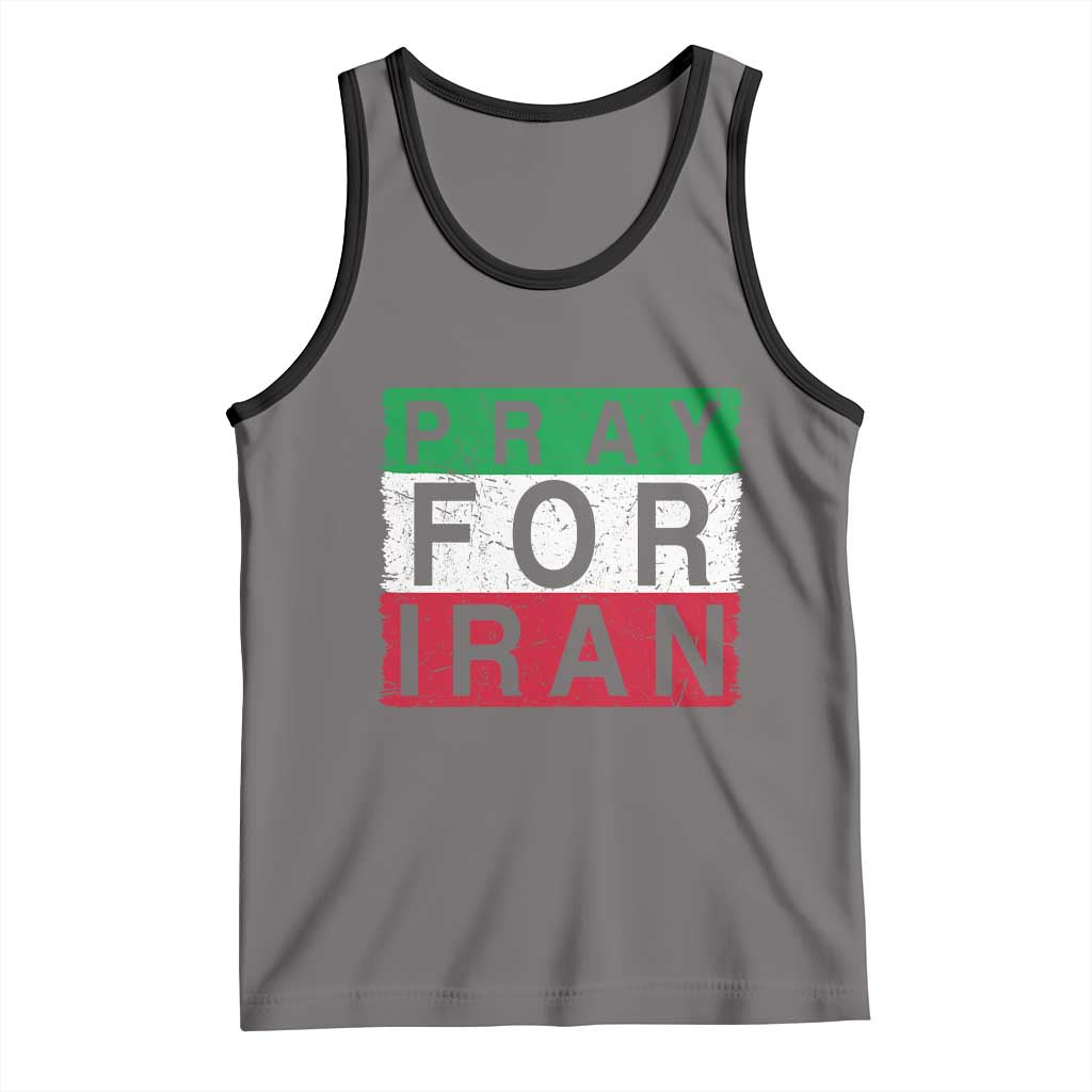 Pray For Iran Tank Top Support Peace For Iran TS12 Deep Heather Black Print Your Wear