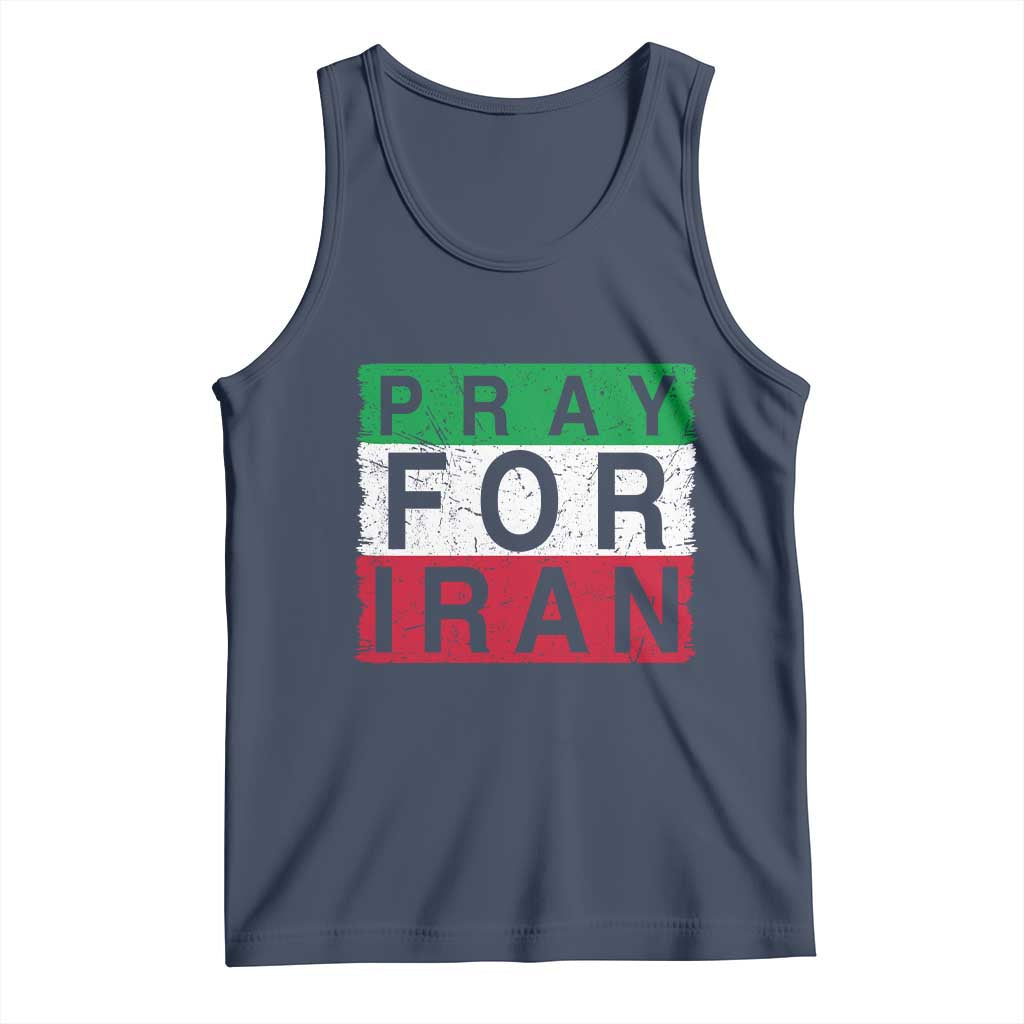Pray For Iran Tank Top Support Peace For Iran TS12 Navy Print Your Wear
