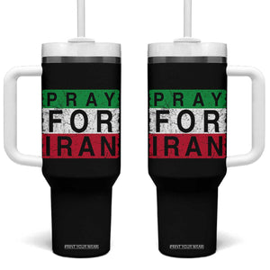 Pray For Iran Tumbler With Handle Support Peace For Iran TS12 One Size: 40 oz Black Print Your Wear