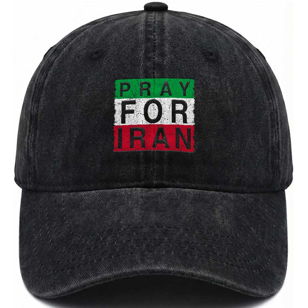 Pray For Iran Washed Cotton Baseball Cap Support Peace For Iran TS12 Print Your Wear