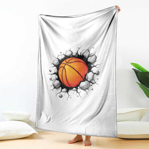 Funny Basketball Bursting Through Wall Throw Blanket Sports Fan Gift TS12 Print Your Wear