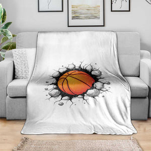 Funny Basketball Bursting Through Wall Throw Blanket Sports Fan Gift TS12 Print Your Wear