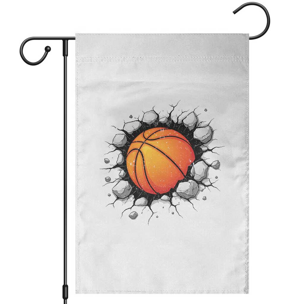 Funny Basketball Bursting Through Wall Garden Flag Sports Fan Gift TS12 White Print Your Wear