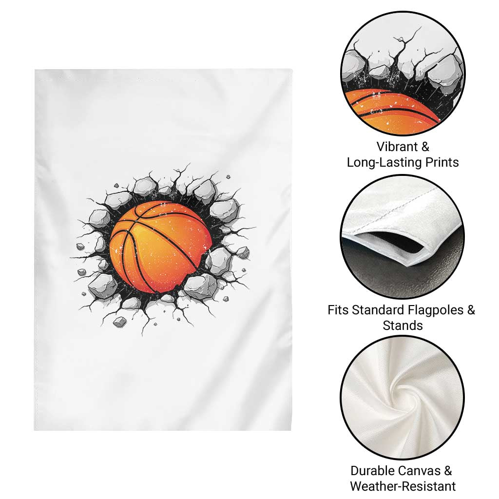 Funny Basketball Bursting Through Wall Garden Flag Sports Fan Gift TS12 Print Your Wear