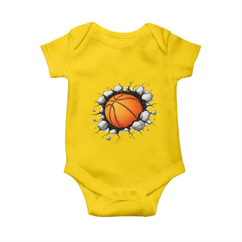 Funny Basketball Bursting Through Wall Baby Onesie Sports Fan Gift TS12 Daisy Print Your Wear