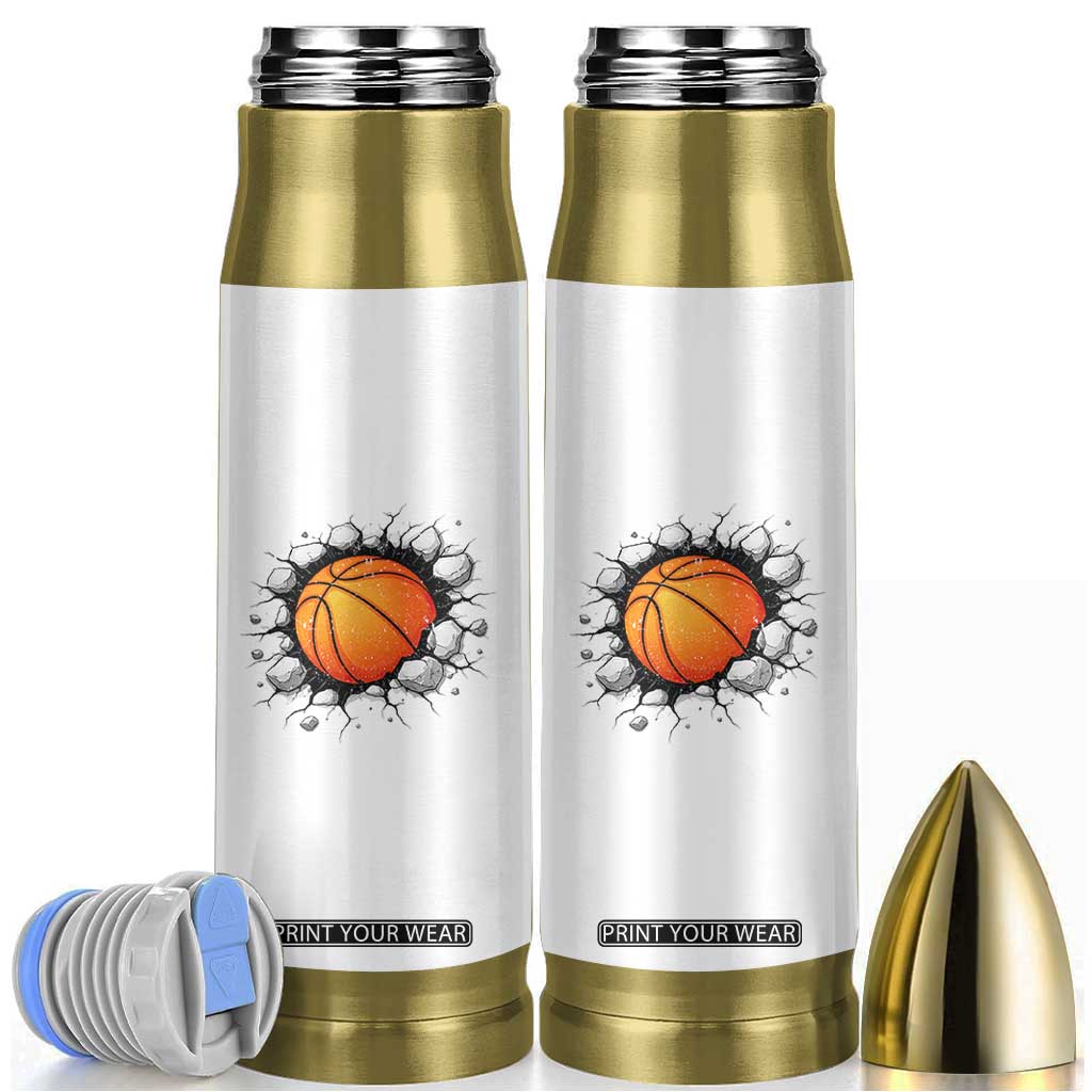 Funny Basketball Bursting Through Wall Bullet Tumbler Sports Fan Gift TS12 White Print Your Wear
