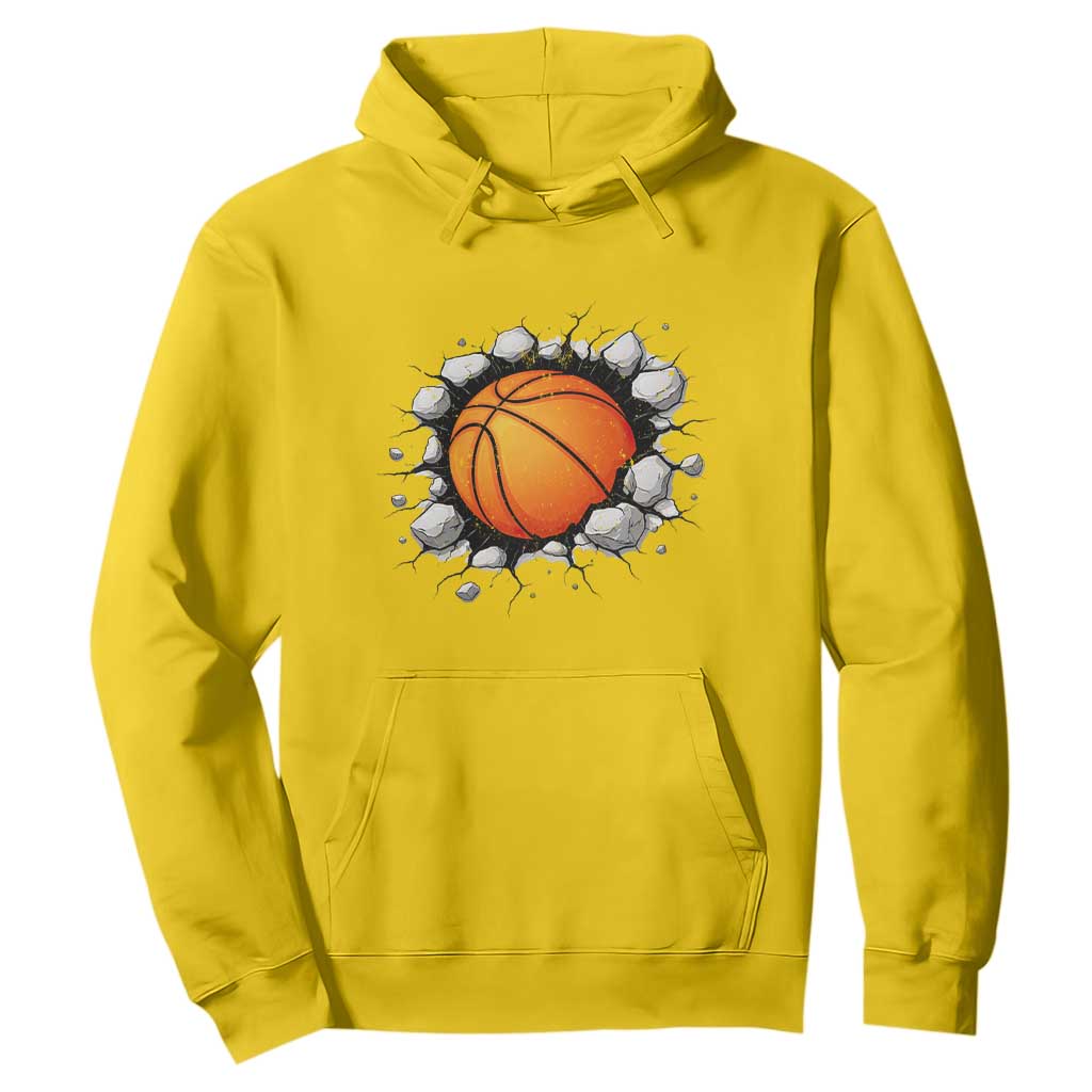 Funny Basketball Bursting Through Wall Hoodie Sports Fan Gift TS12 Daisy Print Your Wear
